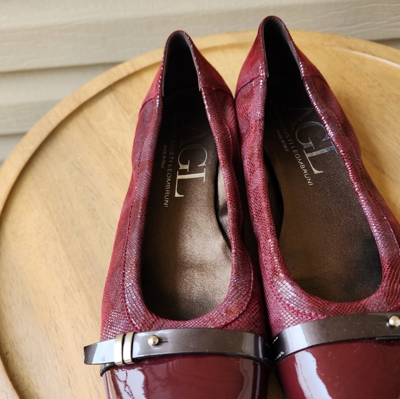 AGL burgundy flats size 40.5 - Picture 3 of 10